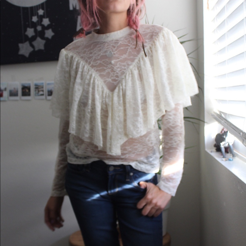 Zara Basic Lace Top - Picture 4 of 7